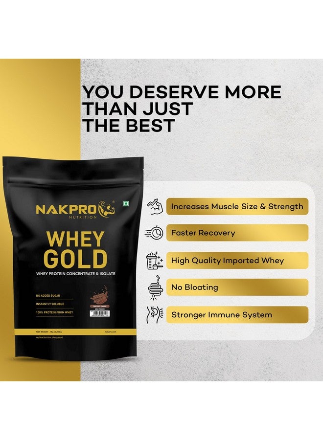 NAKPRO Gold Premium Whey Protein 1kg Chocolate | Isolate & Concentrate, 27g Protein, 6g BCAA | 100% Authentic Supplement Powder & No Adulteration | Fast Absorbing Whey Protein Powder - Image 4