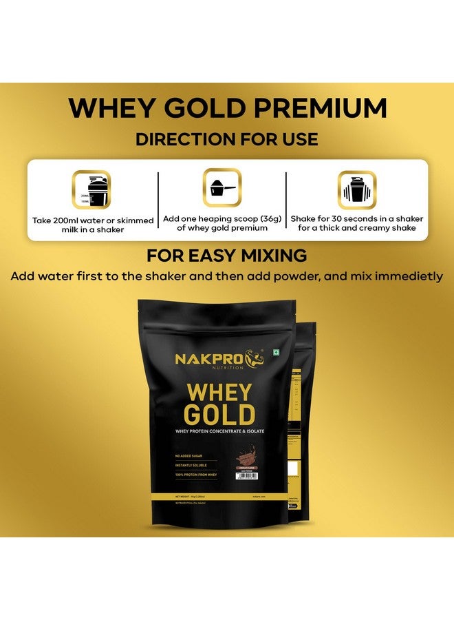 NAKPRO Gold Premium Whey Protein 1kg Chocolate | Isolate & Concentrate, 27g Protein, 6g BCAA | 100% Authentic Supplement Powder & No Adulteration | Fast Absorbing Whey Protein Powder - Image 5
