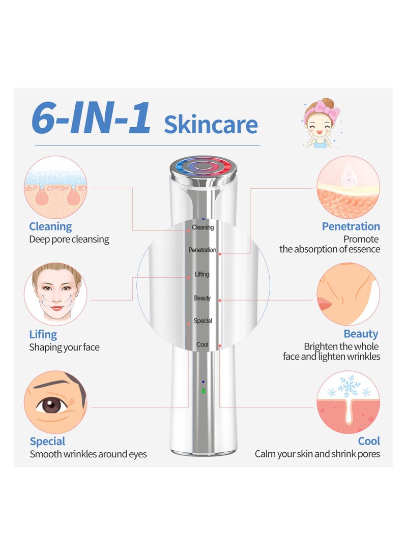 SYOSI Microcurrent Facial Device, Facial Massager, Home Use Skin Tightening Machine Light Therapy for Face Eye Neck Lifting 6 in 1 Multifunctional  Skin Care Facial-Device - Image 3