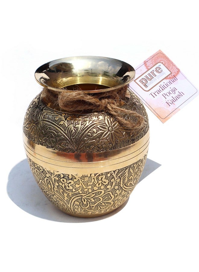 Pure Source India Pure Brass Lota/Kalash for Puja, Mandir, Weeding, Festival & Religious Occasion (Gold) (4.7inch) (600ml) - Image 5