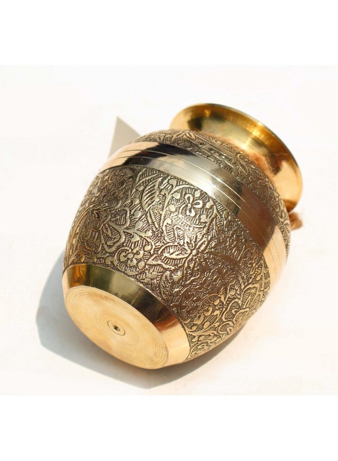 Pure Source India Pure Brass Lota/Kalash for Puja, Mandir, Weeding, Festival & Religious Occasion (Gold) (4.7inch) (600ml) - Image 4