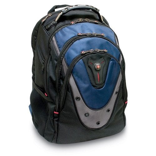 WENGER Swiss designed, IBEX 17 Inch Laptop Backpack with Tablet Pocket, Shock Absorbing Straps, Essentials Organiser & Ergonomic Handle in Blue (23 Litres)-blend of style & function, 600638 - Image 4