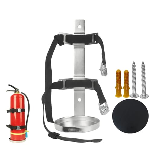 MANNIFEN Fire Extinguisher Mount,Stainless Steel,Wall Hanging Bracket,Fire Extinguisher Holder for Home, Car, RV, Truck, for 5-Pound Fire Extinguisher - Image 1