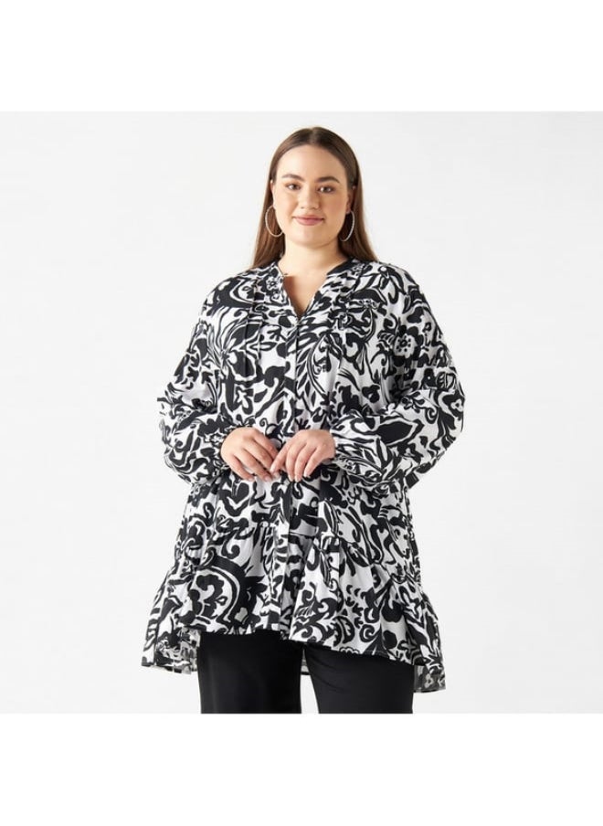 2Xtremz - 2Xtremz All-Over Print Tunic with Long Sleeves - Image 1