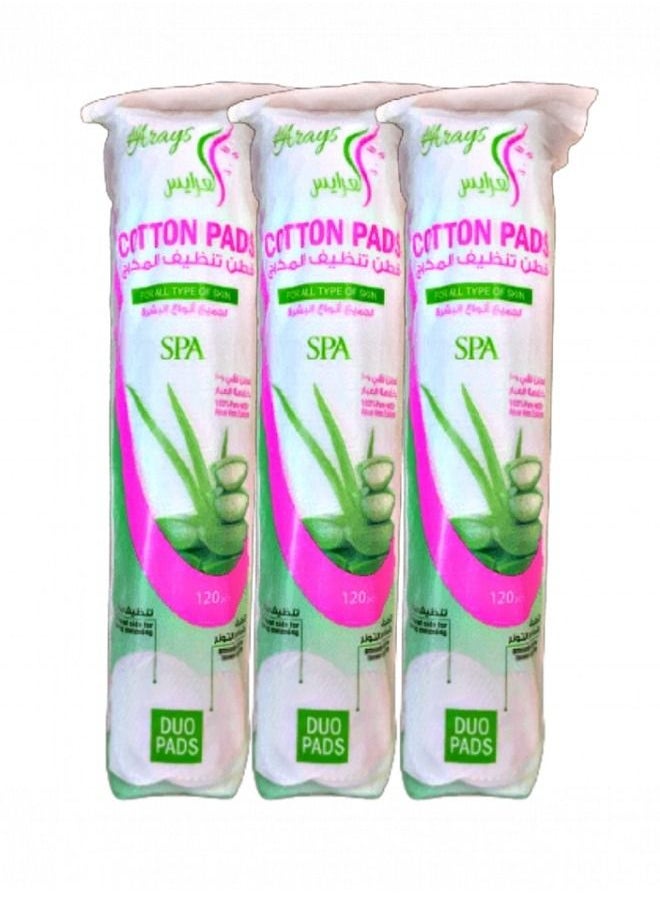 Alarays - Pack of 3 ×120 Pads Pure Cotton Make-Up - Image 1
