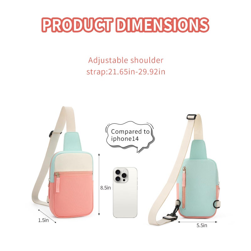 Cotmcor Easter Basket Stuffers for Teens Girls: Fanny Pack Birthday Gift for 8 9 10 11 12 Year Old Teen Girl Trendy Stuff, Preppy Colorblock Crossbody Bag Adjustable Sling Belt Bags Purse for Travel - Image 5