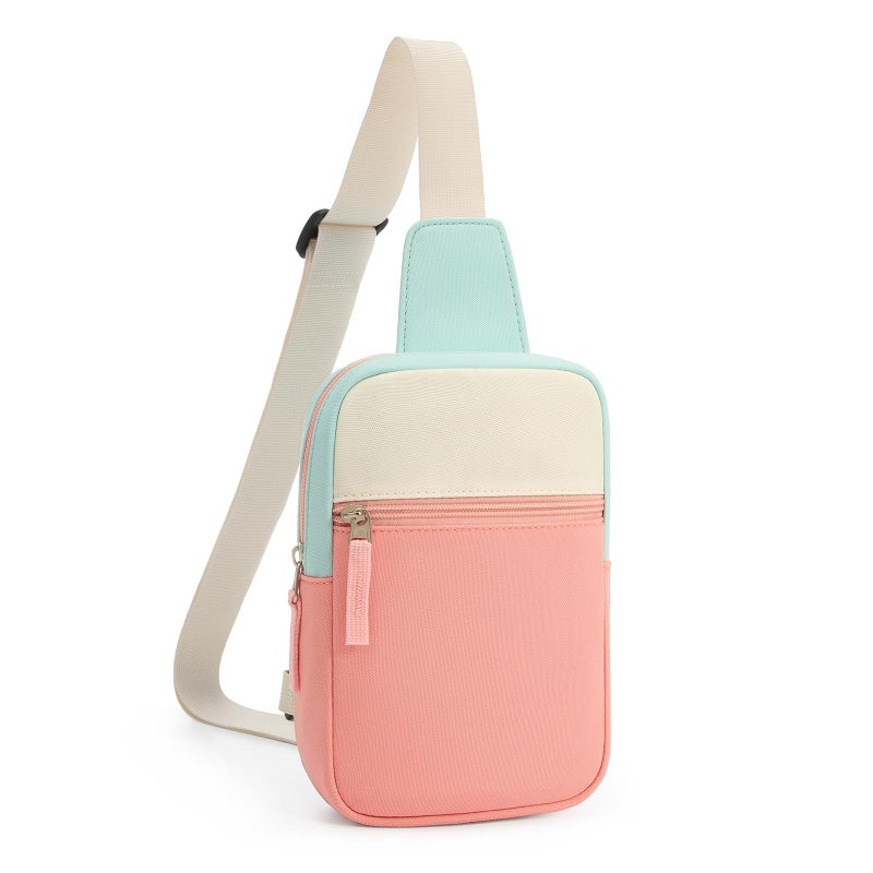 Cotmcor Easter Basket Stuffers for Teens Girls: Fanny Pack Birthday Gift for 8 9 10 11 12 Year Old Teen Girl Trendy Stuff, Preppy Colorblock Crossbody Bag Adjustable Sling Belt Bags Purse for Travel - Image 1