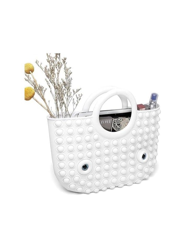 Dubkart Womens Foldable Popit Bag Girls Ladys Bag Hand bagwhite - Image 4