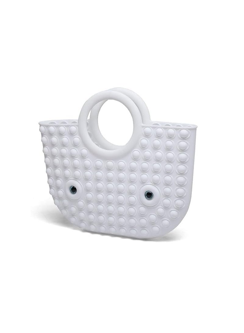 Dubkart Womens Foldable Popit Bag Girls Ladys Bag Hand bagwhite - Image 1