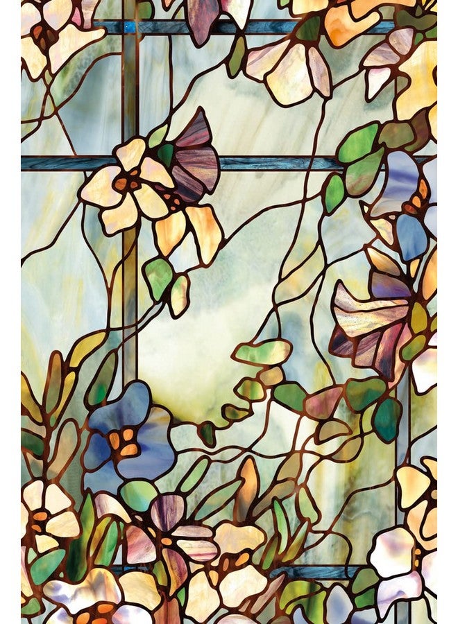 Artscape Trellis | Privacy Window Film with Vibrant Colored Pattern | Non-Adhesive & UV Protection | Easy to Apply & Removable | 24 x 36 Inches | Made in USA - Image 1
