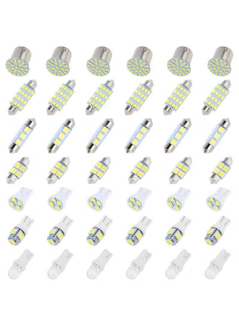 42 Pieces Car LED Bulbs, Auto Interior Light Kit Set, Super Bright T10 31 mm 36 mm 41 mm Replacement Bulb, Indoor Dome Map License Trunk License Plate White Lights - Image 1