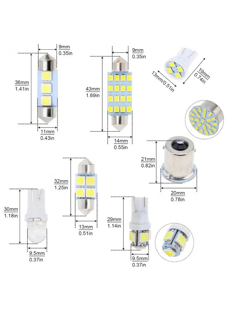 42 Pieces Car LED Bulbs, Auto Interior Light Kit Set, Super Bright T10 31 mm 36 mm 41 mm Replacement Bulb, Indoor Dome Map License Trunk License Plate White Lights - Image 2