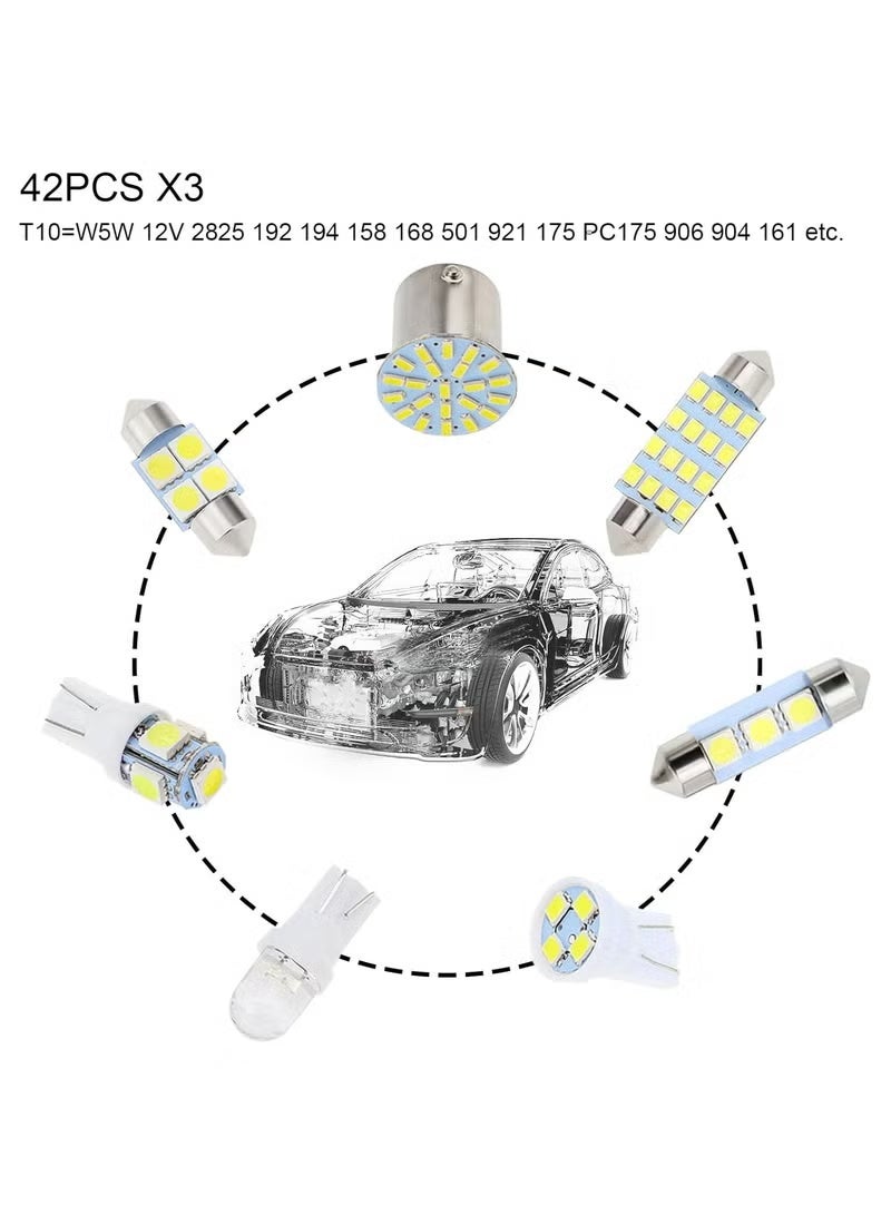 42 Pieces Car LED Bulbs, Auto Interior Light Kit Set, Super Bright T10 31 mm 36 mm 41 mm Replacement Bulb, Indoor Dome Map License Trunk License Plate White Lights - Image 5