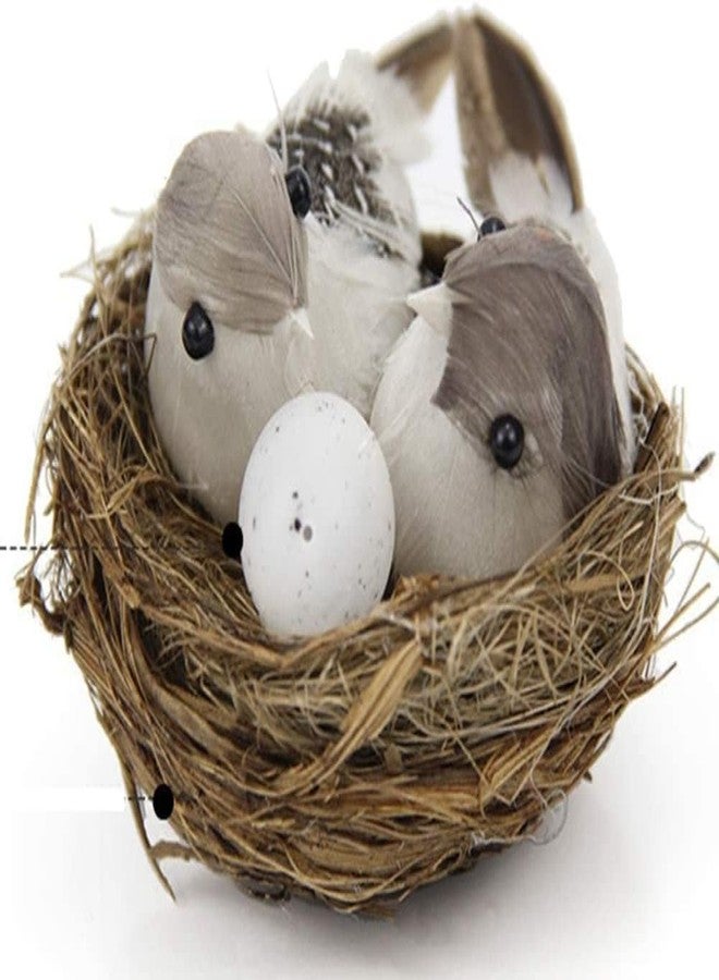 Kryoflare Artificial Bird Nest Decor Set with Birds and Eggs, DIY Craft Tree Decoration, Home Decor，for Easter and Wedding Display - Image 3