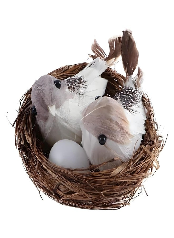 Kryoflare Artificial Bird Nest Decor Set with Birds and Eggs, DIY Craft Tree Decoration, Home Decor，for Easter and Wedding Display - Image 1
