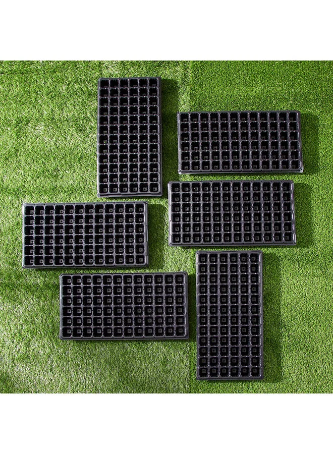 Home Box 6-Piece Meadow 72 Cell Plant Growing Seed Tray Set 54x28x3.5cm