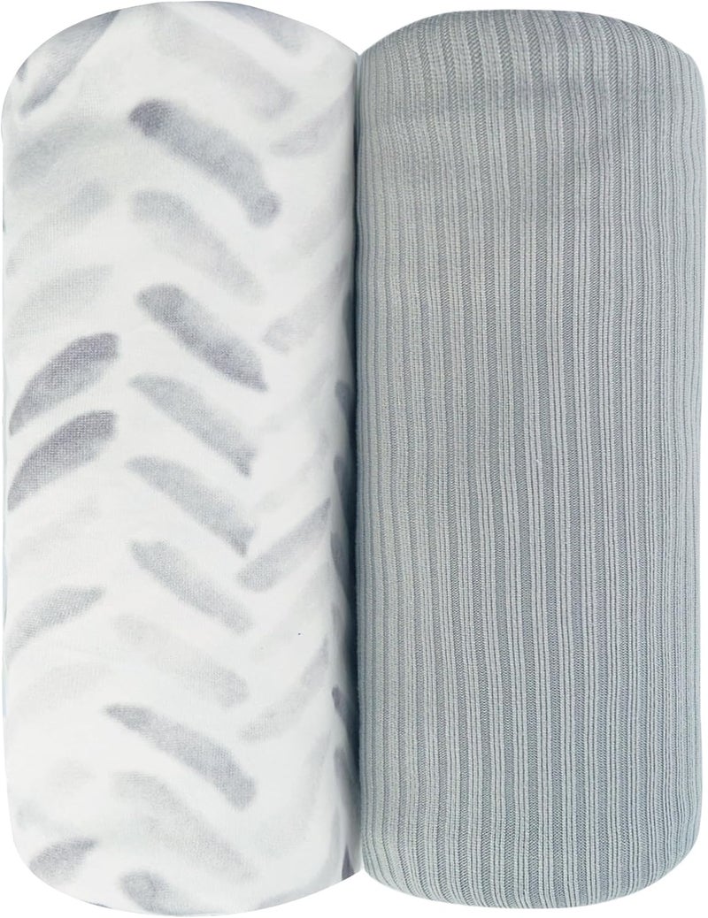 lasoftan Jersey Swaddle Blanket Ultra Soft Stretchy Receiving Blanket Newborn Swaddle Wrap for Boys  Girls 40 x 30 inches 2 Pcs - Image 1