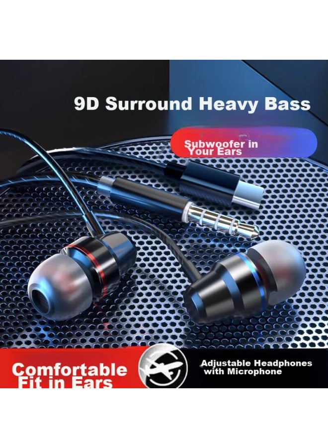 Bkayp Wired In-ear Headphones Type-c Compatible With Huawei, Apple, Honor, Vivo, Xiaomi, Redmi Nova, Gaming, Computer, Noise Reduction, 1.2 Meters, 4d Surround, Low-weight Bass, Hifi Sound Quality - Image 1
