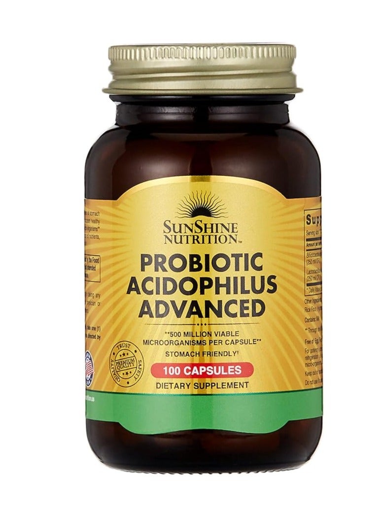SUNSHINE NUTRITION Probiotic Acidophilus Advanced 100 Capsules - Image 1