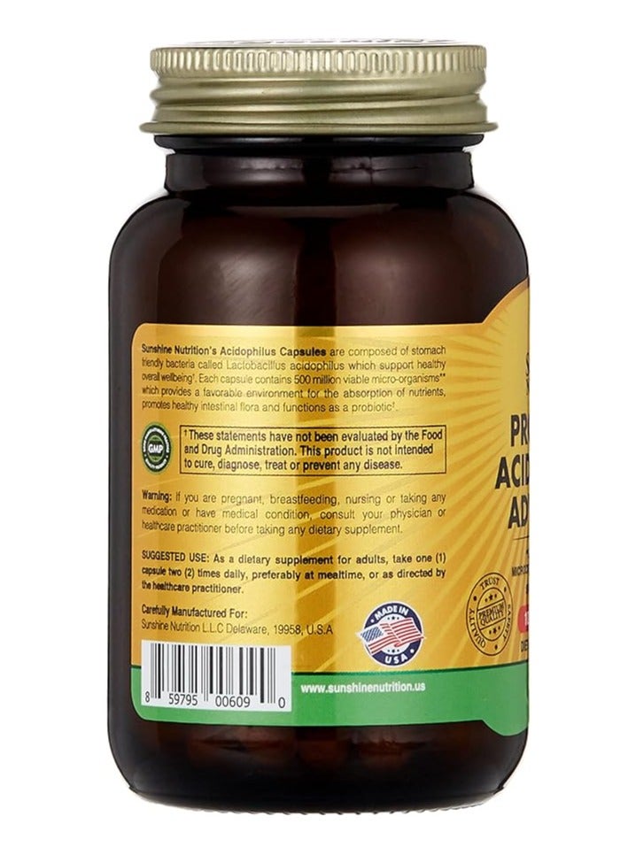 SUNSHINE NUTRITION Probiotic Acidophilus Advanced 100 Capsules - Image 3
