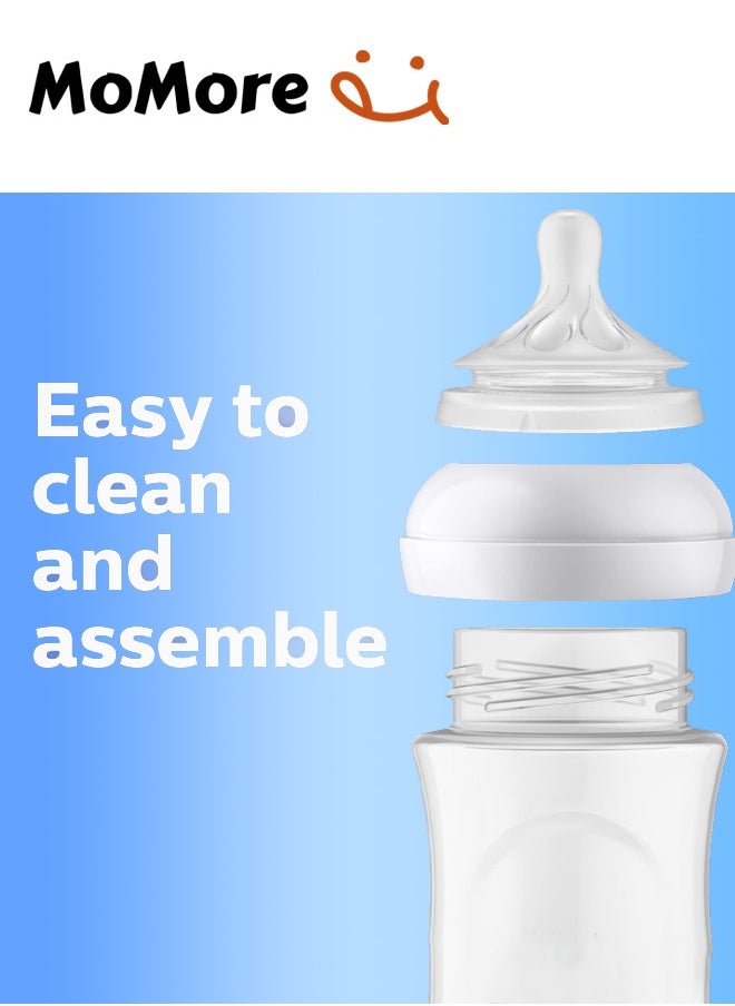 Momore - Pack Of 3 Natural Feeding Bottle Nipple 3 Months+, For AVENT Bottle - Image 1