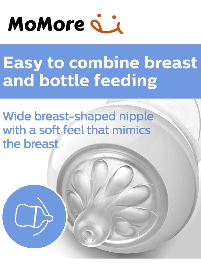 Momore - Pack Of 3 Natural Feeding Bottle Nipple 3 Months+, For AVENT Bottle - Image 1