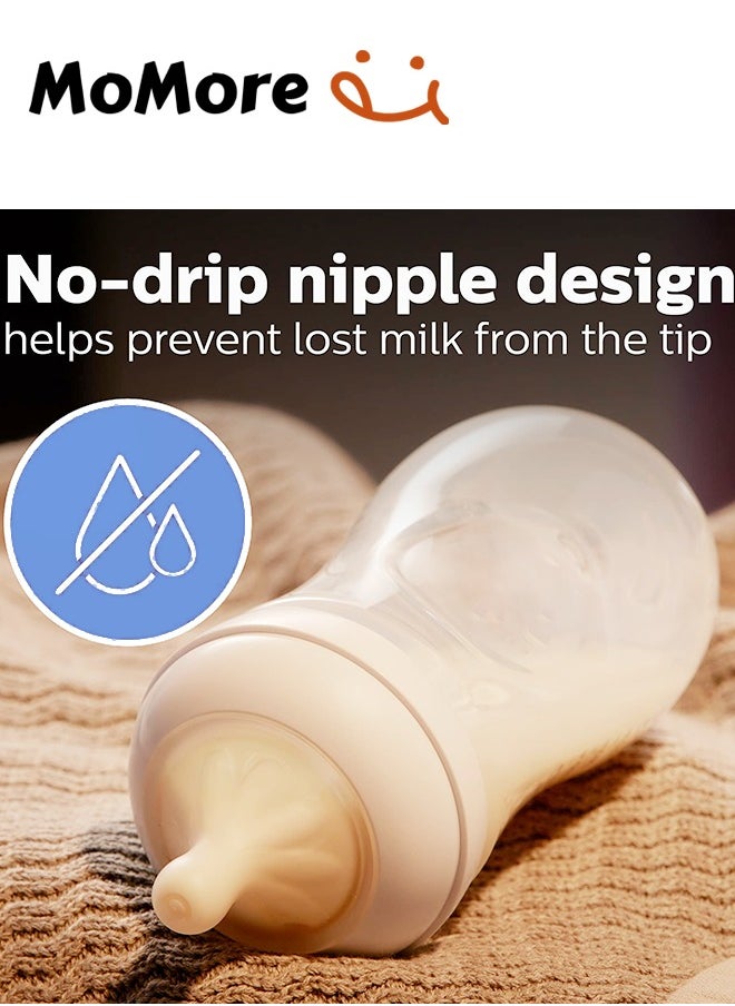 Momore - Pack Of 3 Natural Feeding Bottle Nipple 3 Months+, For AVENT Bottle - Image 1