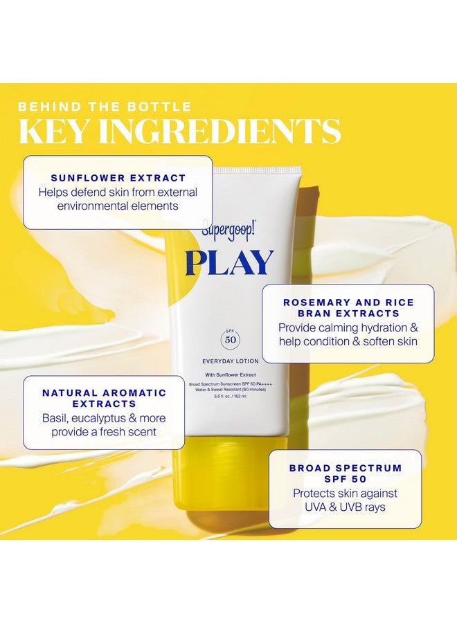 Supergoop! PLAY Everyday Lotion SPF 50 - Broad Spectrum Body & Face Sunscreen for Sensitive Skin - Great for Active Days - Fast Absorbing, Water & Sweat Resistant - 18 fl oz - Image 5
