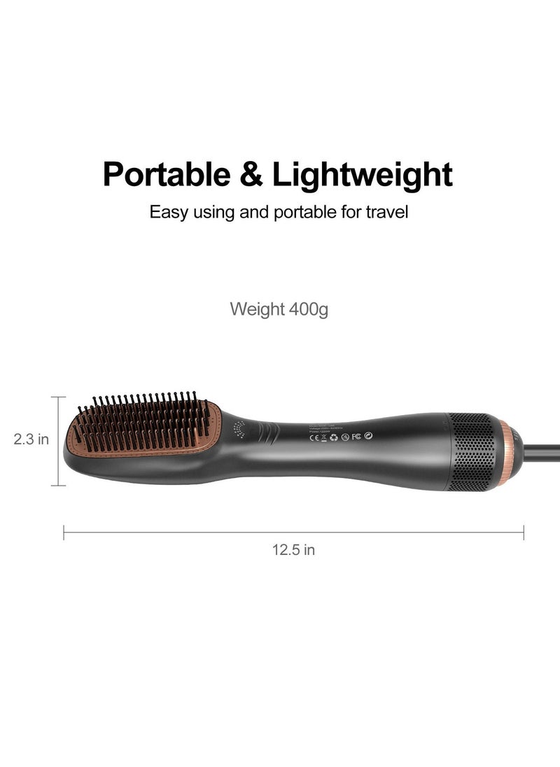 Generic - Professional Hair Styling Brush, Ceramic Hair Dryer And Styler 2 In 1, Hair Straightener (Black) - Image 1