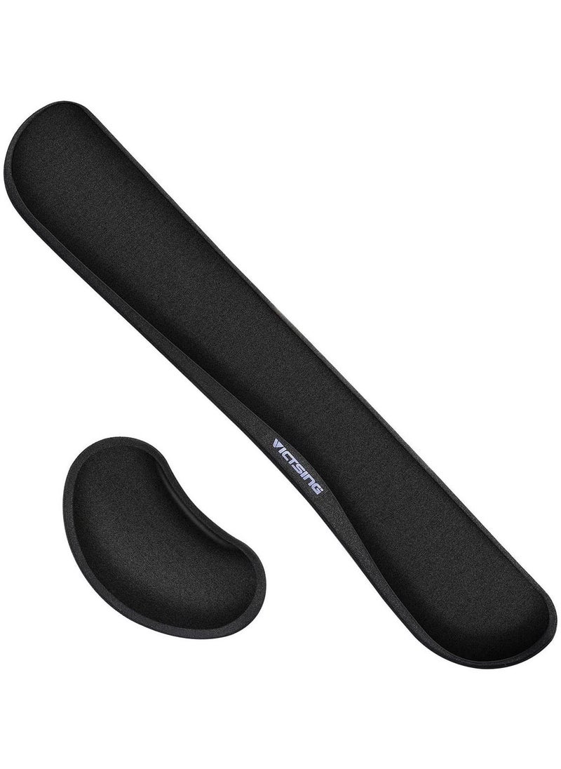 VicTsing - Memory Foam Set Keyboard Wrist Rest Pad and Mouse Wrist Rest Support for Easy Typing and Wrist Pain Relief - Image 1