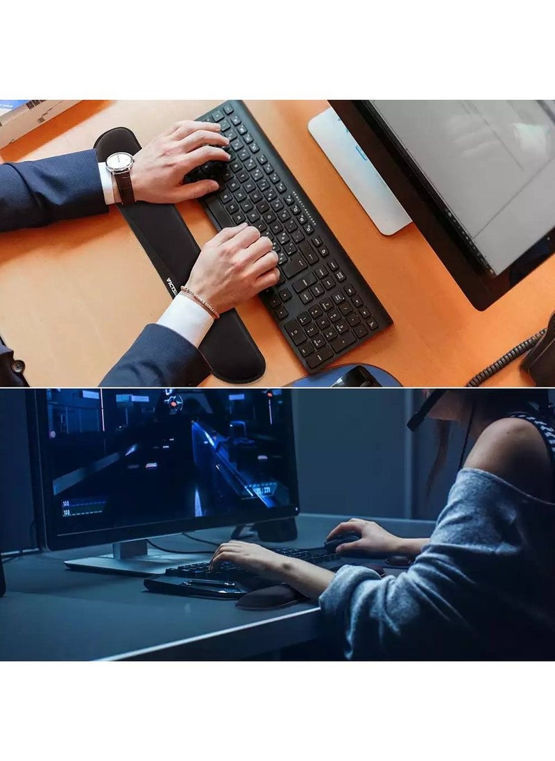 VicTsing - Memory Foam Set Keyboard Wrist Rest Pad and Mouse Wrist Rest Support for Easy Typing and Wrist Pain Relief - Image 1