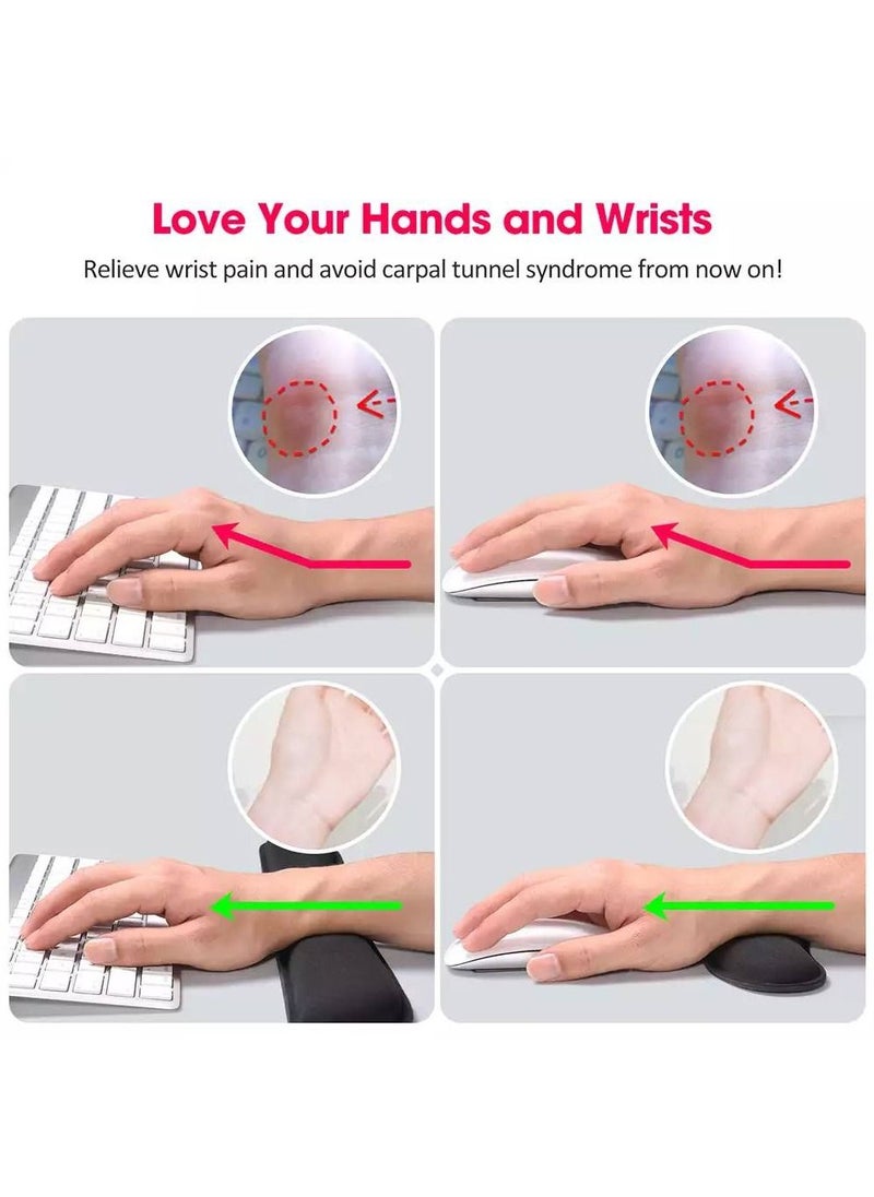 VicTsing - Memory Foam Set Keyboard Wrist Rest Pad and Mouse Wrist Rest Support for Easy Typing and Wrist Pain Relief - Image 1
