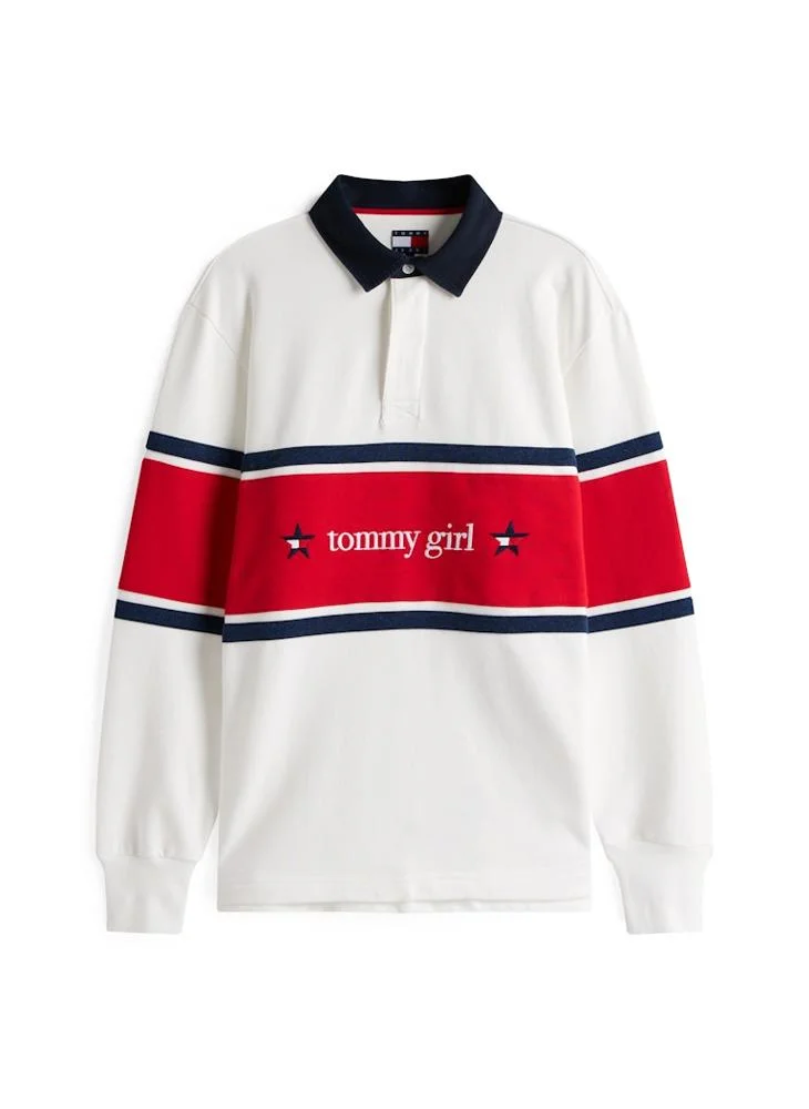TOMMY JEANS Tommy Girl Graphic Rugby Polo Shirt