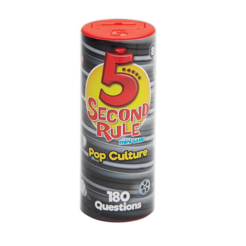 5 Second Rule Game Pop Culture Edition Mini Tube Simple Questions Card Game for Family Fun Party Kids Travel Game Night Sleepovers Think Fast and Shout Out Answers for Ages 8 - Image 2