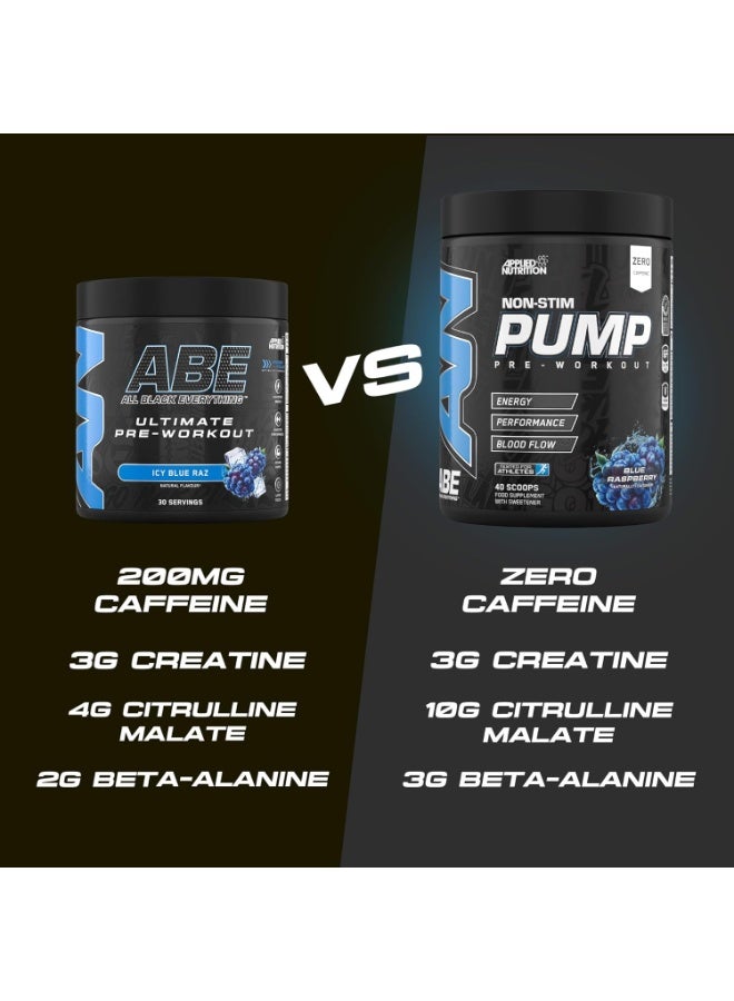 Applied Nutrition ABE Pump Pre Workout-Blue Food Supplement Raspberry Flavor, 40 Scoops-500 gm - Image 5