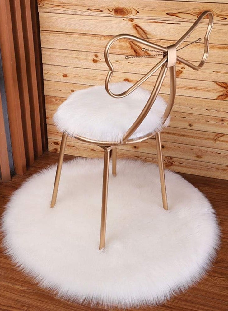 HOME TASTE Luxury Gold Makeup Vanity Chair with Butterfly Backrest – Modern Nordic Accent Chair with Fluffy White Cushion, Compact Stool for Dressing Room, Bedroom, Beauty Room, Living Room - Image 4