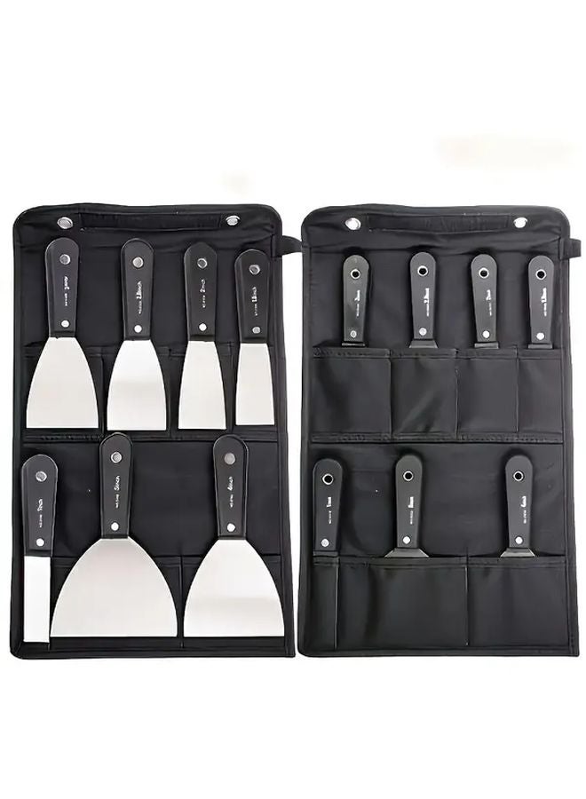 7pcs Stainless Steel Putty Knife Set with Storage Bag for Drywall Patching Wall Repair - Image 2
