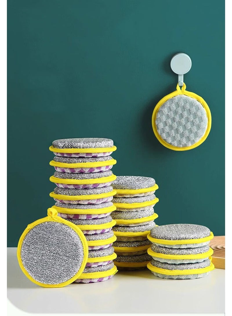 هومستر 10 قطع إسفنجة تنظيف مزدوجة الوجه | لوحة تنظيف سميكة للأسطح غير اللاصقة | مزيج ألياف الخيزران + الصوف الصلب | مع حبل تعليق عملي | تنظيف قوي وآمن على الأسطح | مثالية للأطباق/أواني الخبز/المواقد | متانة تزيد عن 50 استخدامًا | أداة تنظيف مطبخ أساسية - Image 1