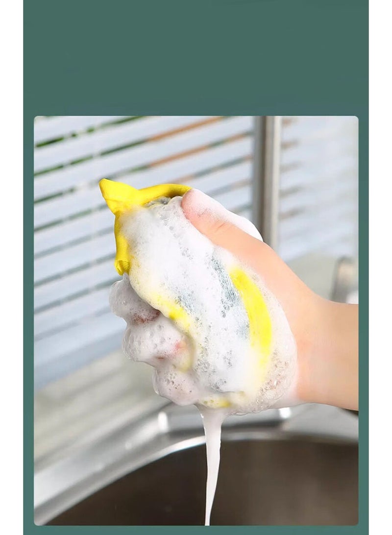 هومستر 10 قطع إسفنجة تنظيف مزدوجة الوجه | لوحة تنظيف سميكة للأسطح غير اللاصقة | مزيج ألياف الخيزران + الصوف الصلب | مع حبل تعليق عملي | تنظيف قوي وآمن على الأسطح | مثالية للأطباق/أواني الخبز/المواقد | متانة تزيد عن 50 استخدامًا | أداة تنظيف مطبخ أساسية - Image 4