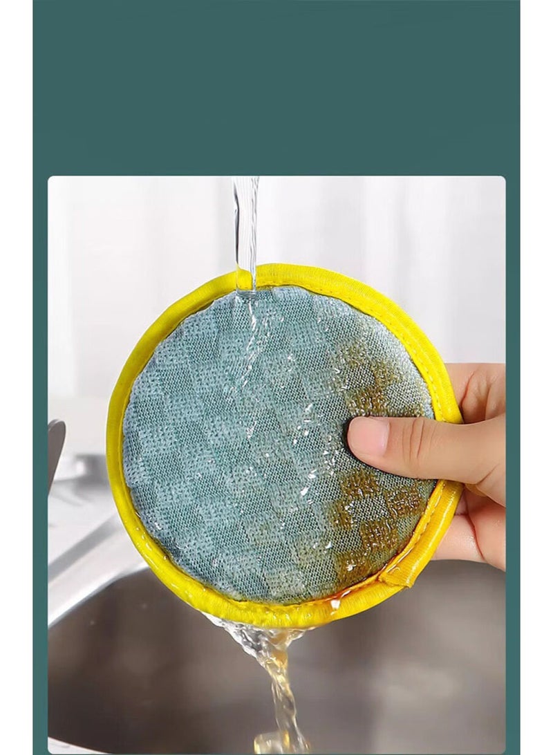 هومستر 10 قطع إسفنجة تنظيف مزدوجة الوجه | لوحة تنظيف سميكة للأسطح غير اللاصقة | مزيج ألياف الخيزران + الصوف الصلب | مع حبل تعليق عملي | تنظيف قوي وآمن على الأسطح | مثالية للأطباق/أواني الخبز/المواقد | متانة تزيد عن 50 استخدامًا | أداة تنظيف مطبخ أساسية - Image 5