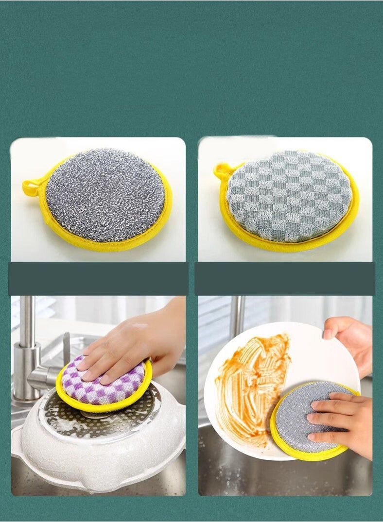 هومستر 10 قطع إسفنجة تنظيف مزدوجة الوجه | لوحة تنظيف سميكة للأسطح غير اللاصقة | مزيج ألياف الخيزران + الصوف الصلب | مع حبل تعليق عملي | تنظيف قوي وآمن على الأسطح | مثالية للأطباق/أواني الخبز/المواقد | متانة تزيد عن 50 استخدامًا | أداة تنظيف مطبخ أساسية - Image 3