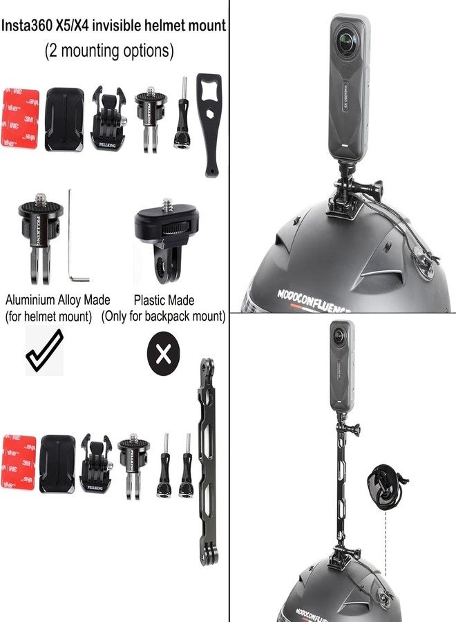PellKing Bike Handlebars Mount Bundle for Insta360 One X3,X2,X,GoPro,All Metal Made Quick Release Handlebars Mount with 16.5cm Extension Arm,with 3M Sticker,Aluminum Alloy 1/4’ Adapter - Image 3