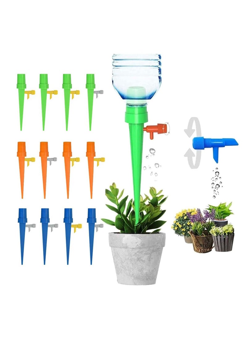 SYOSI Plant Watering Devices Drip Irrigation Self Spikes with Valve Control Switch Slow Release Vacation Plants System 12 Pack  - Image 1