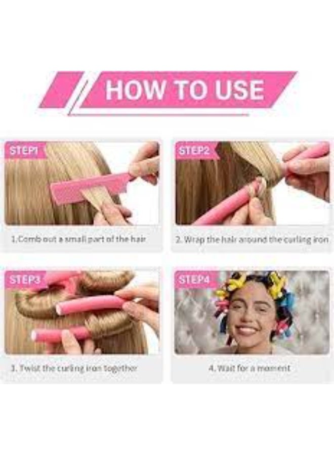 Hair Rollers for Curly Hair - Set of 6 for Creating Soft, Natural Curls and Curls - Soft and Comfortable Hair Rollers for Home Use - Safe for All Hair Types and Perfect for Heatless Hair Styling - Image 2