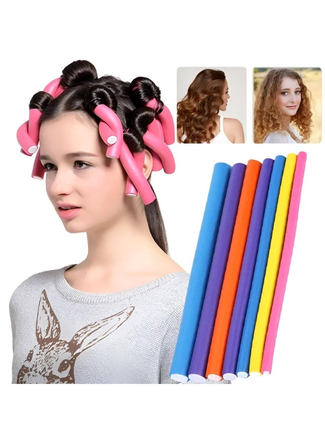 Hair Rollers for Curly Hair - Set of 6 for Creating Soft, Natural Curls and Curls - Soft and Comfortable Hair Rollers for Home Use - Safe for All Hair Types and Perfect for Heatless Hair Styling - Image 1