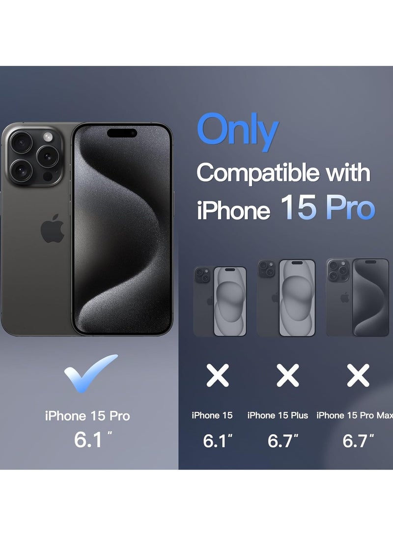 Magnetic Clear Case for iPhone 15 Pro 6.1-Inch, Camera Lens Full Protection, Soft TPU Phone Cover, Compatible with MagSafe Wireless Charging, Shockproof TPU Phone Cover (Natural Titanium) - Image 2