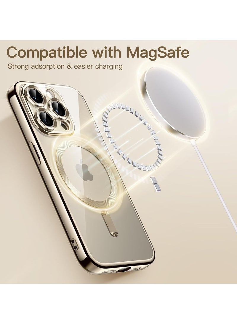 Magnetic Clear Case for iPhone 15 Pro 6.1-Inch, Camera Lens Full Protection, Soft TPU Phone Cover, Compatible with MagSafe Wireless Charging, Shockproof TPU Phone Cover (Natural Titanium) - Image 3