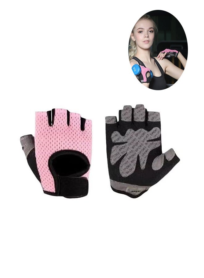 Half Finger Gloves for Men and Women, Anti-Slip Riding Gloves, Breathable Mesh Cloth Outdoor Gloves, Sports Fitness Training Wrist Gloves, Women's Dumbbell Weight Lifting Gloves  - Image 1