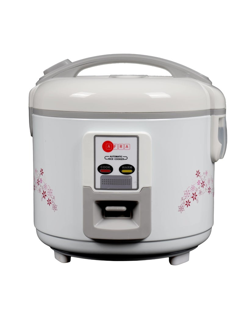 AFRA Japan Rice Cooker 1.5 Litre Inner Pot Aluminium Heating Plate Quick & Efficient Fully Sealable Preserves Flavours & Nutrients G-MARK ESMA ROHS And CB Certified 1.5 L 500 W AF-1550DRWT White - Image 1