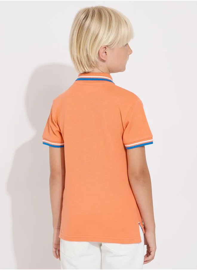victor and jane Embroidered Logo Detail Polo T-Shirt by Styli